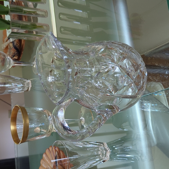 STUNNING Vintage Cross & Olive Crystal Pitcher - Picture 3 of 13